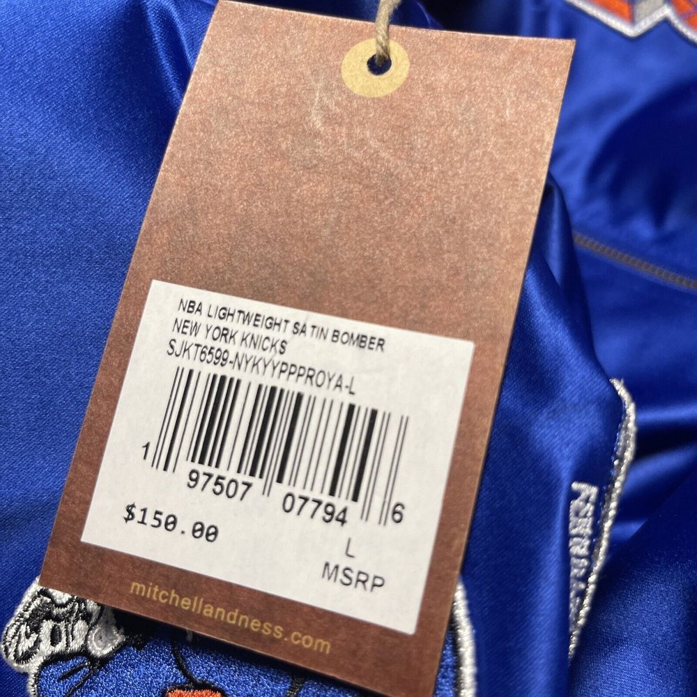 ✅Vintage Style NBA New York Knicks BlueSatin Basketball  Jacket SzL Mitchellness - Picture 4 of 4